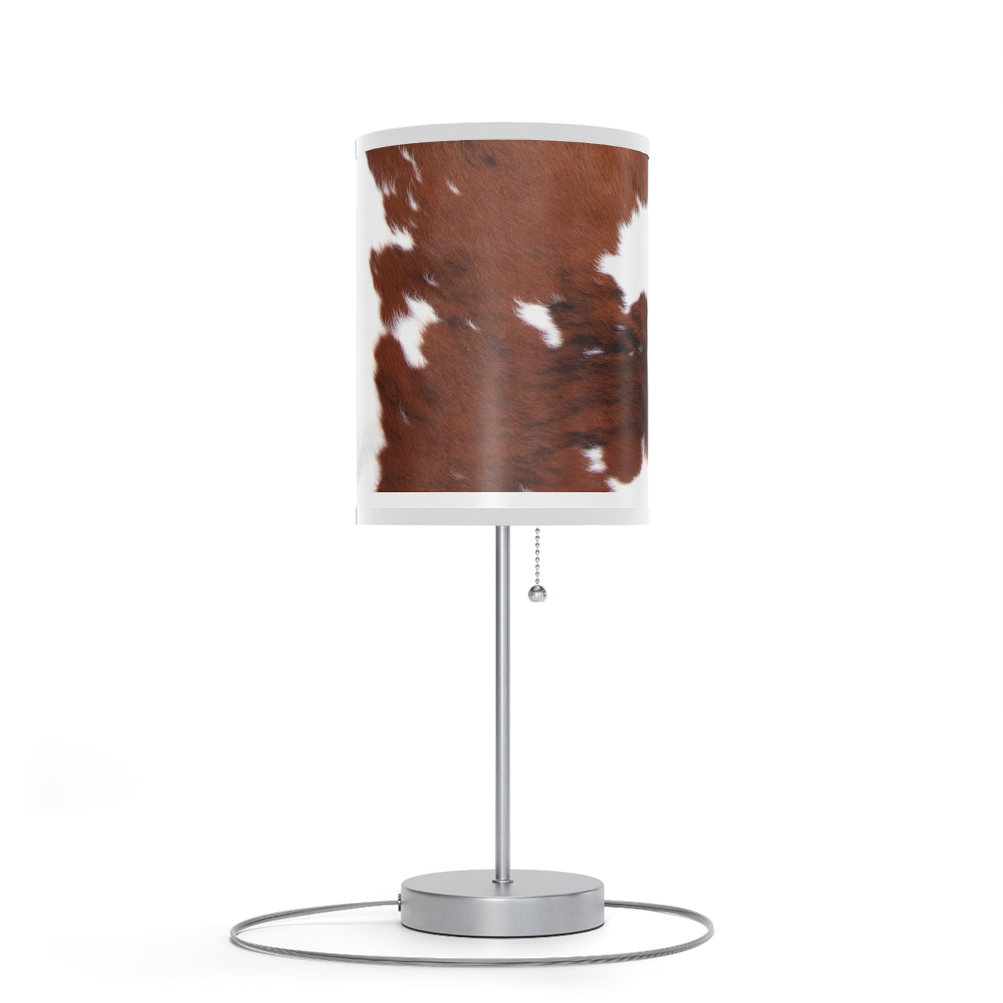 Lamp on a Stand- Brown Cowhide Print