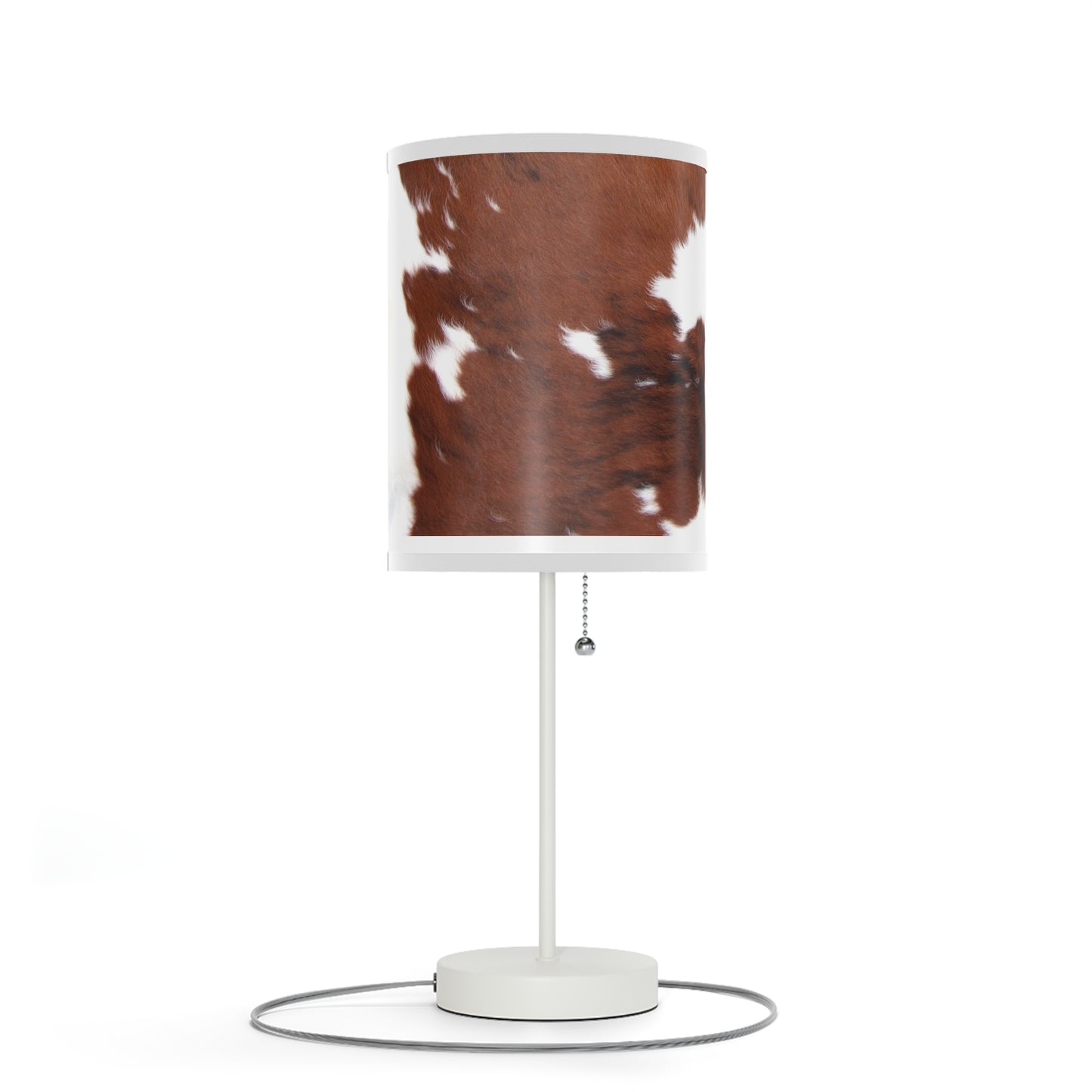 Lamp on a Stand- Brown Cowhide Print