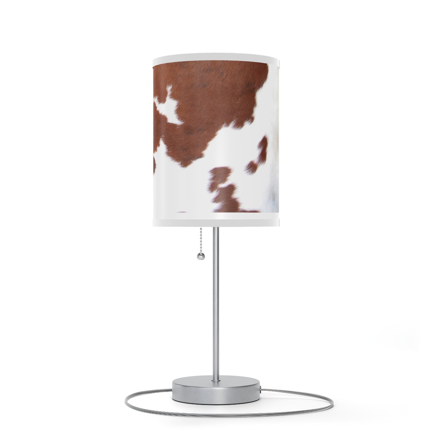 Lamp on a Stand- Brown Cowhide Print