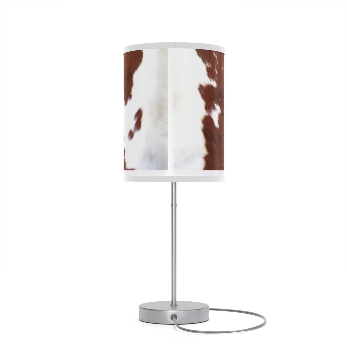 Lamp on a Stand- Brown Cowhide Print