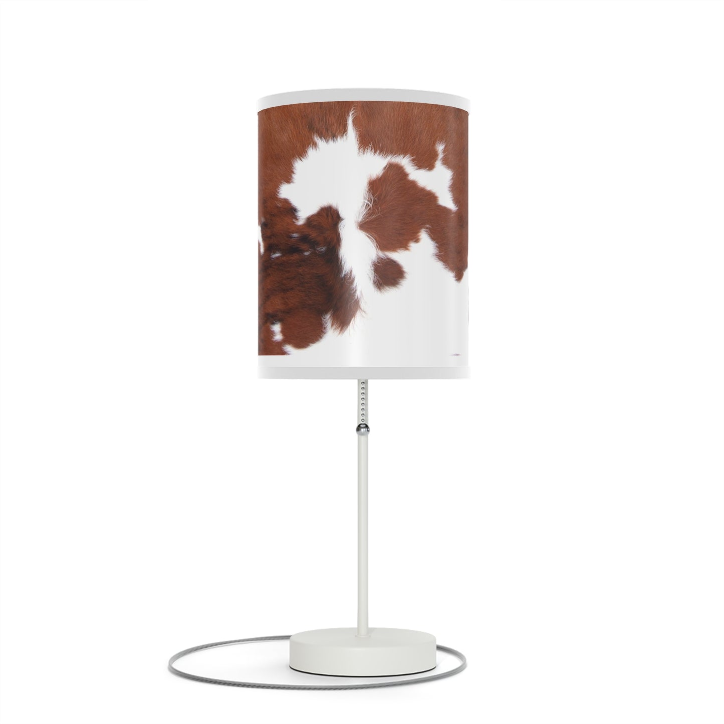 Lamp on a Stand- Brown Cowhide Print