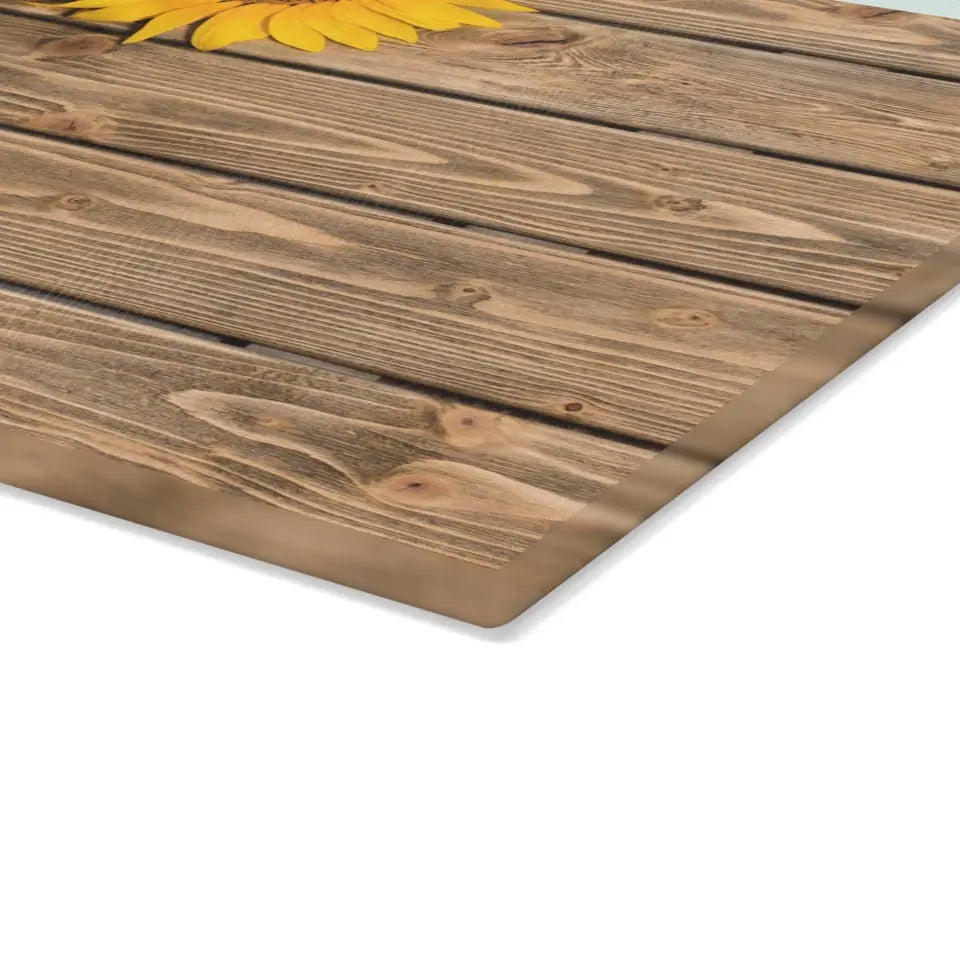 š» Personalized Sunflower Woodland Glass Cutting Board: A Rustic Culinary Canvas š»