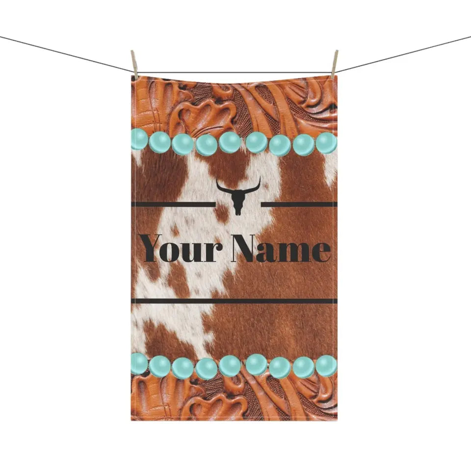 π Personalized Turquoise Bead Wrap Kitchen Towel: Infuse Your Culinary Space with Unique Elegance! π