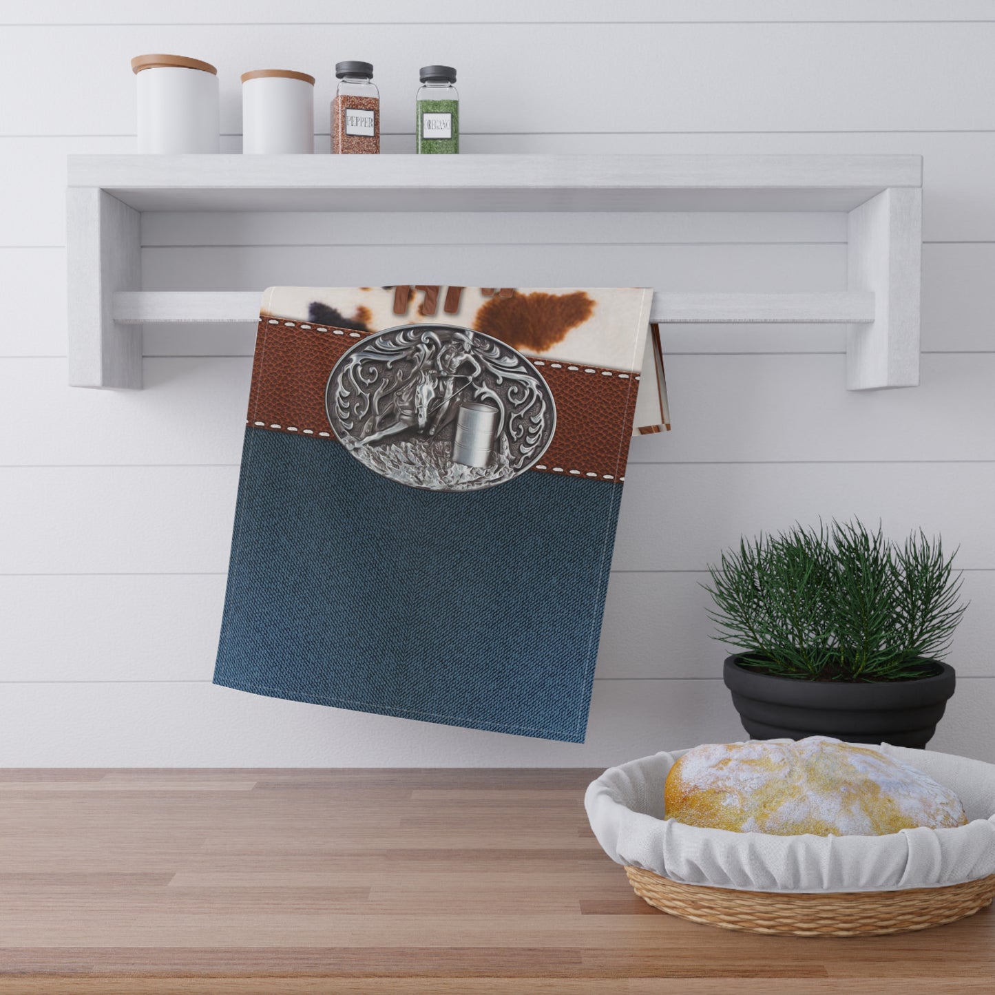 Kitchen Towel- Barrel Racer Denim/Tassle