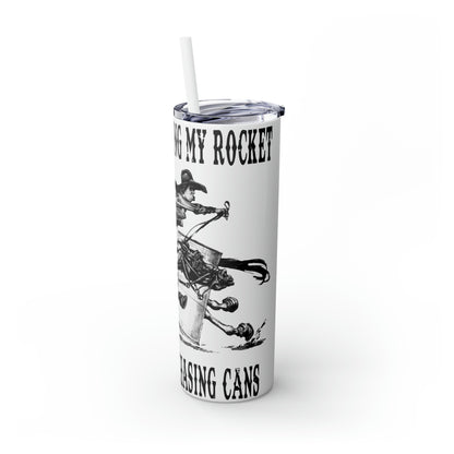 Living for Riding My Rocket Donkey Skinny Tumbler with Straw, 20oz