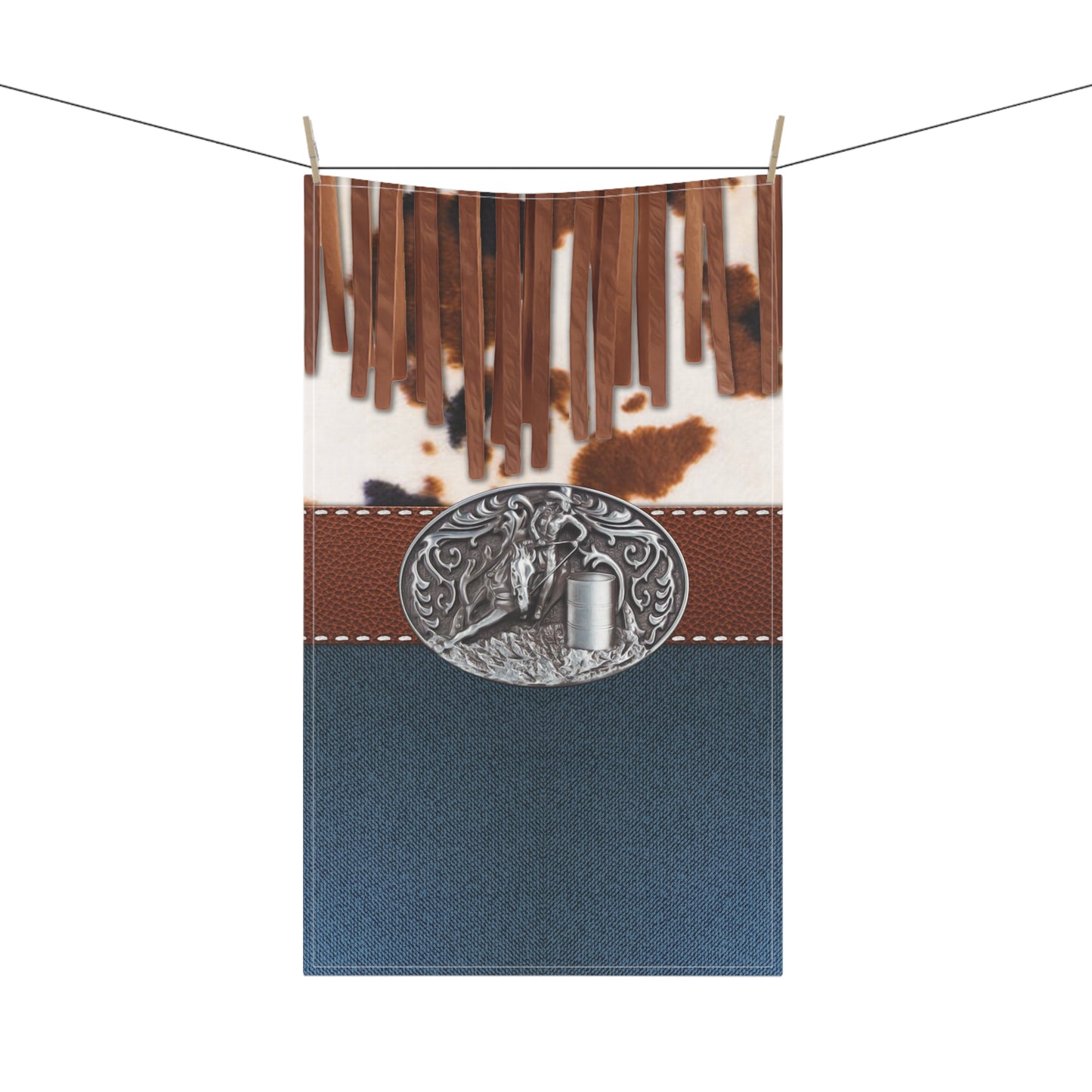 Kitchen Towel- Barrel Racer Denim/Tassle