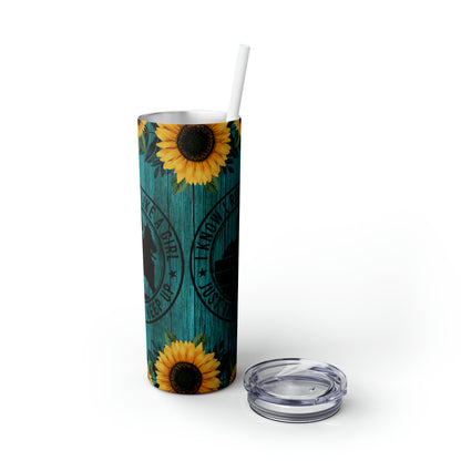 Skinny Tumbler with Straw, 20oz- Ride Like a Girl