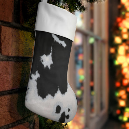 Holiday Stocking- Cowhide Print Black