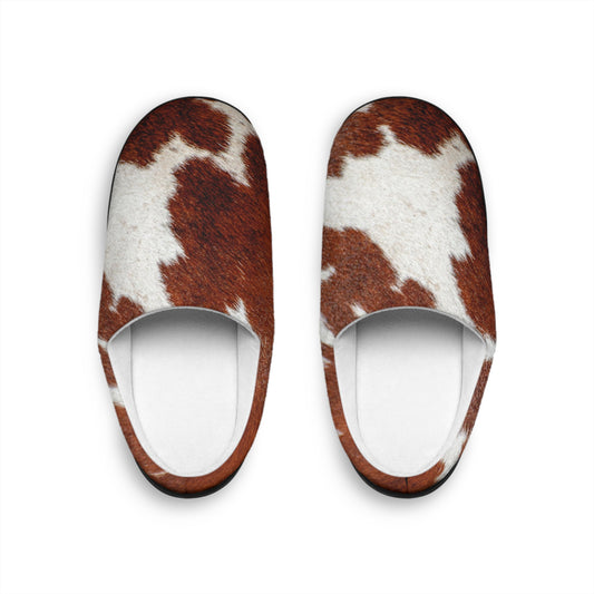 Women's Indoor Slippers- Cowprint