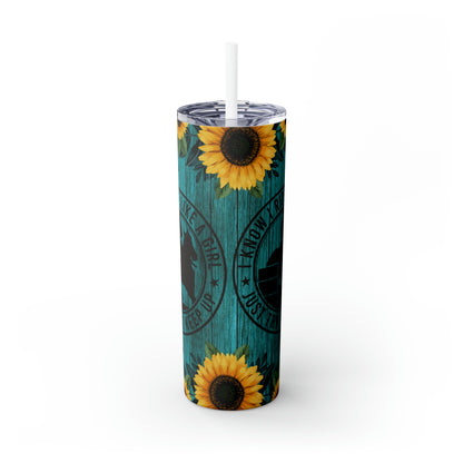 Skinny Tumbler with Straw, 20oz- Ride Like a Girl