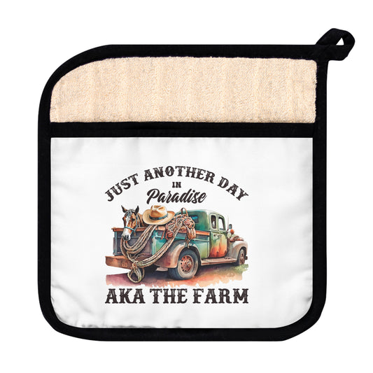 Pot Holder with Pocket- Another Day at the Farm