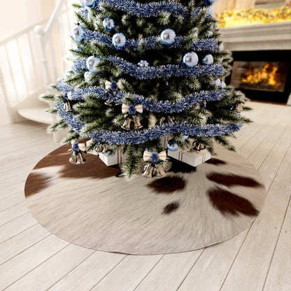 Round Tree Skirt- Brown Cowhide Print