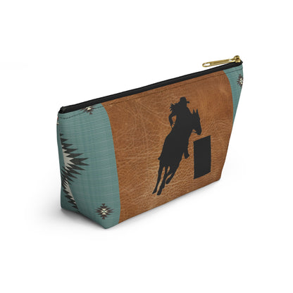 Personalized Accessory Pouch- Barrel Racer Leather Aztec/Print