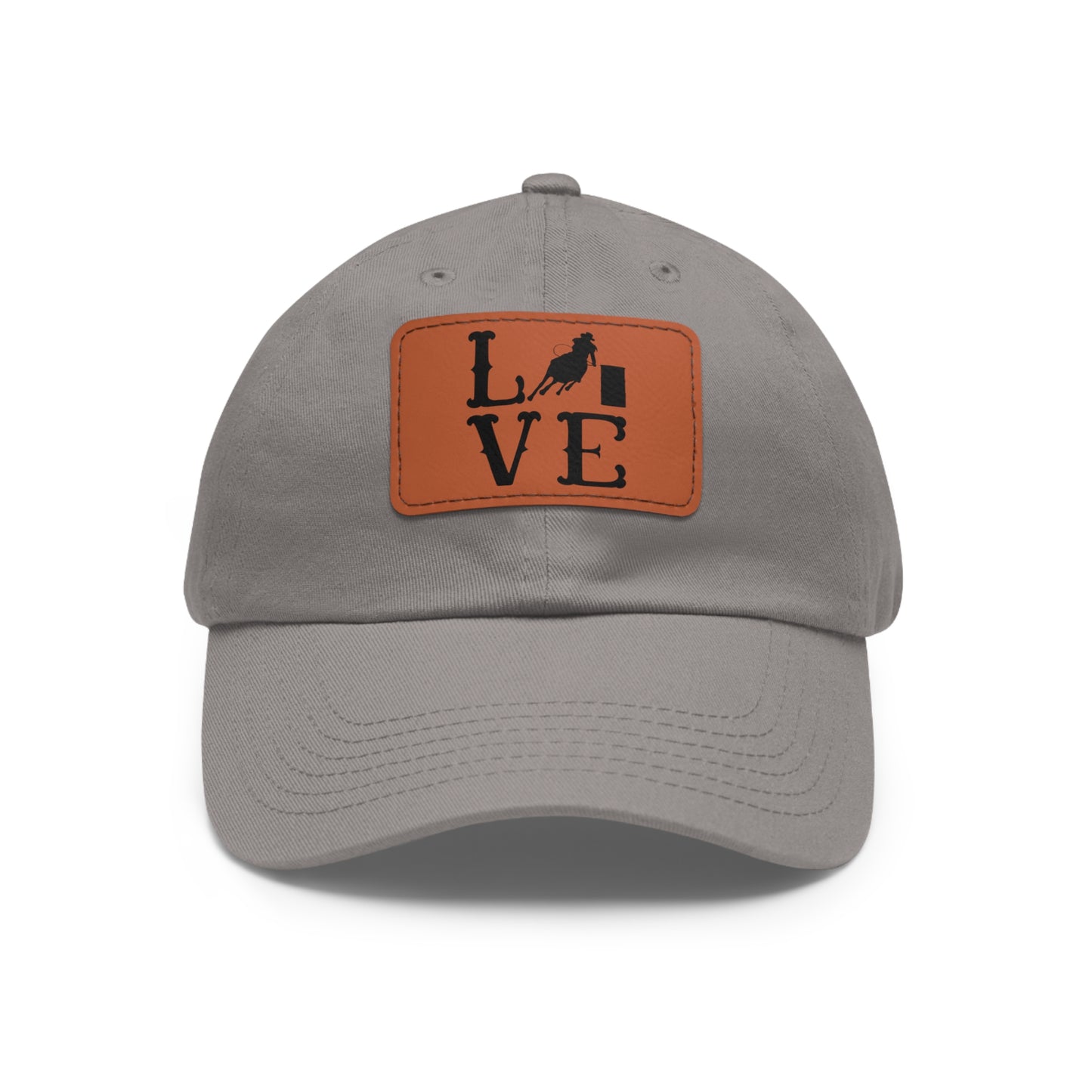 Hat with Leather Patch - I love Barrel Racing