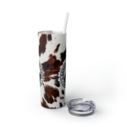 Skinny Tumbler with Straw, 20oz- 3 Barrels, 2 Hearts