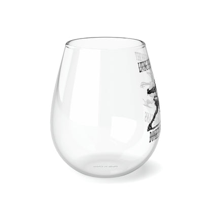 Riding the Rocket Donkey Stemless Wine Glass, 11.75oz