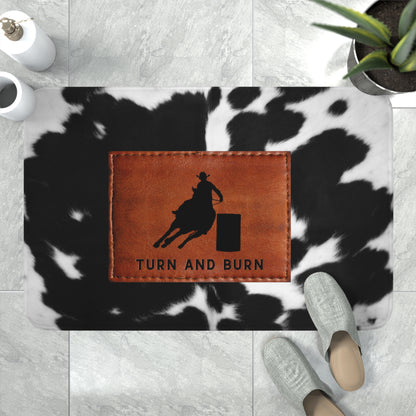 Memory Foam Bath Mat-Leather Patch Print