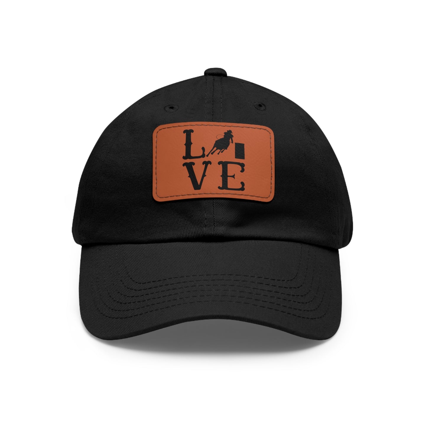 Hat with Leather Patch - I love Barrel Racing