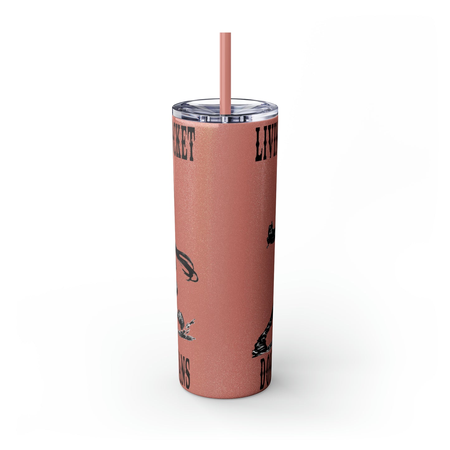 Living for Riding My Rocket Donkey Skinny Tumbler with Straw, 20oz