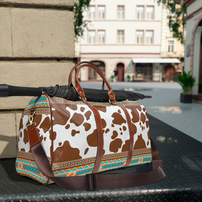 Waterproof Travel Bag- Cowprint Western