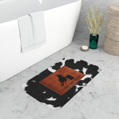 Memory Foam Bath Mat-Leather Patch Print