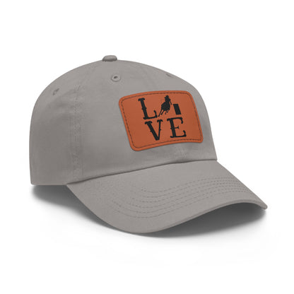 Hat with Leather Patch - I love Barrel Racing