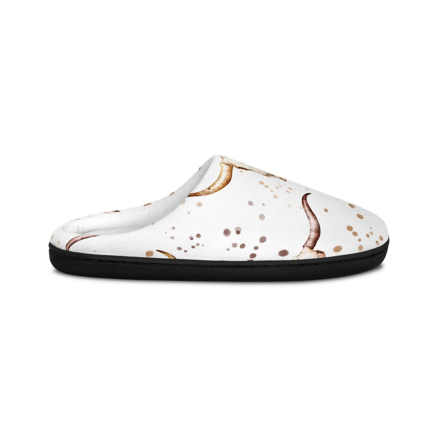 Women's Indoor Slippers- Steer Skull