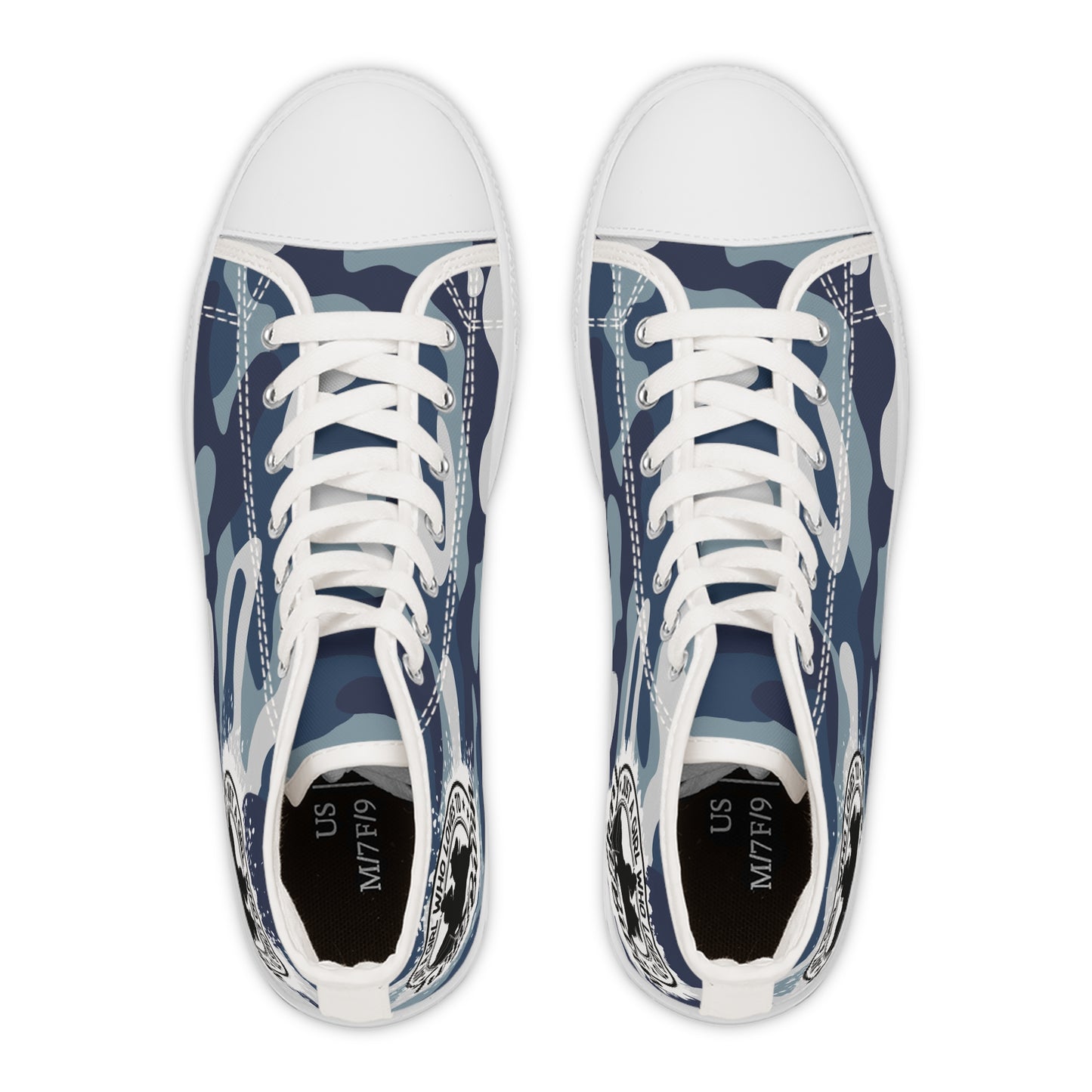 Turn n Burn Blue Camo Women's High Top Sneakers