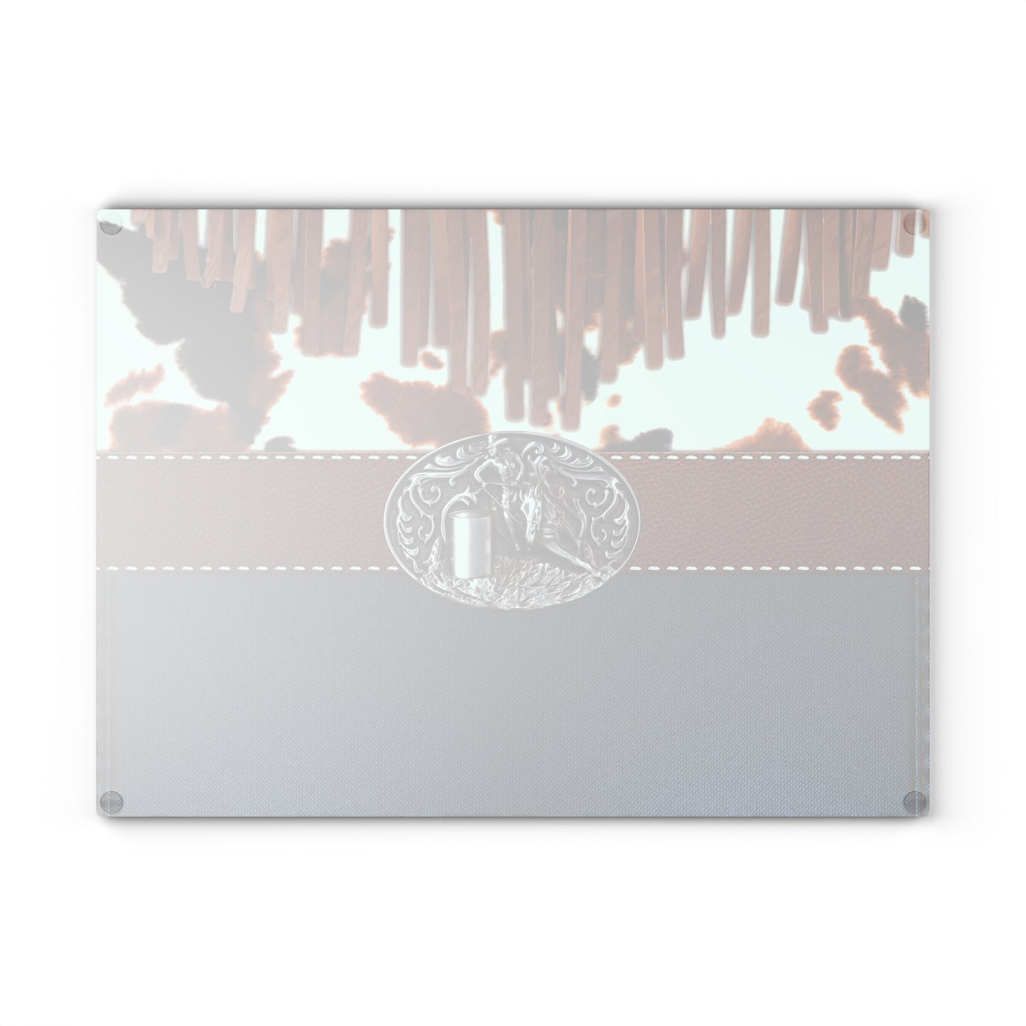 Glass Cutting Board- Barrel Racer Denim