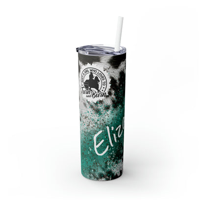 Personalized Skinny Tumbler with Straw, 20oz- Turn N Burn