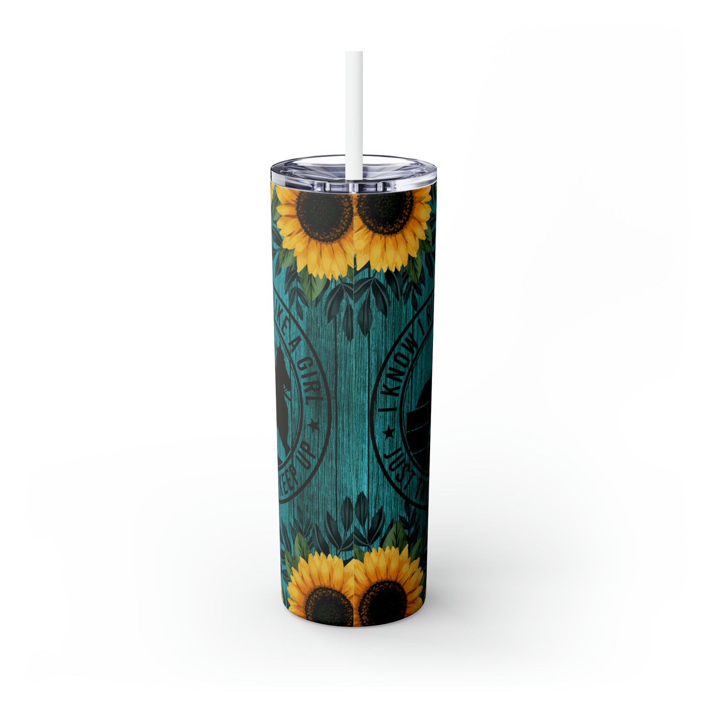 Skinny Tumbler with Straw, 20oz- Ride Like a Girl