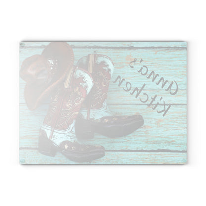 Personalized Glass Cutting Board- Western Theme