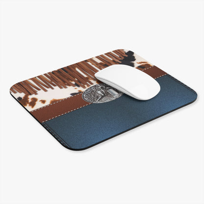 Mouse Pad - Denim Cowprint Belt Buckle