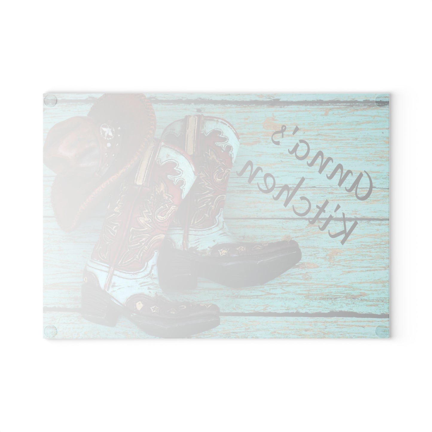 Personalized Glass Cutting Board- Western Theme