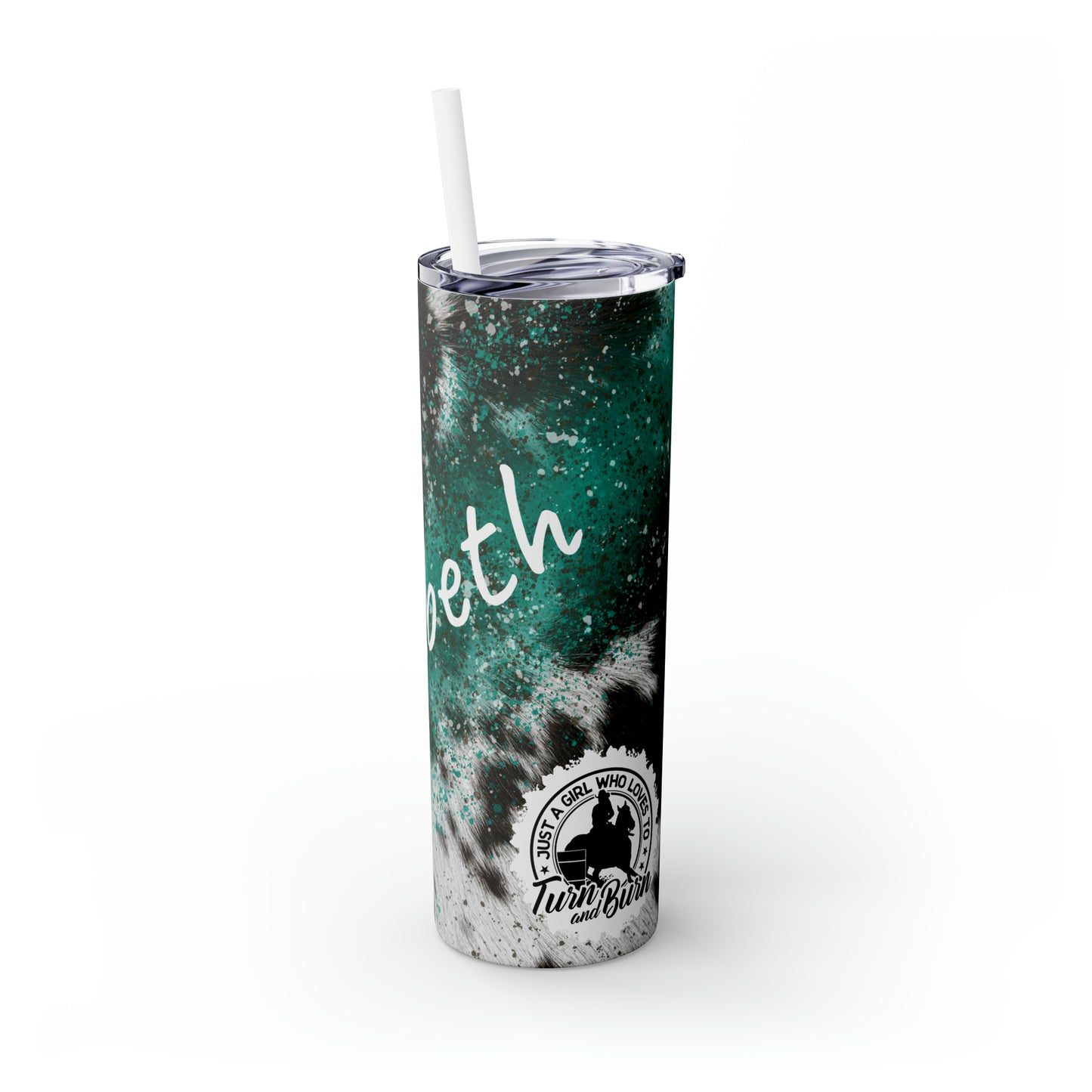 Personalized Skinny Tumbler with Straw, 20oz- Turn N Burn