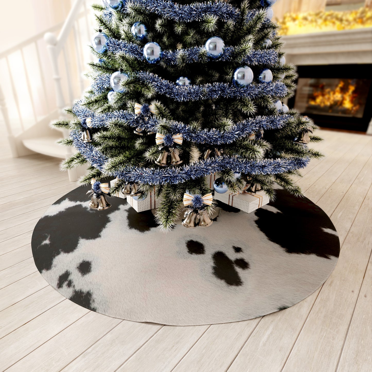 Round Tree Skirt- Cowhide Print