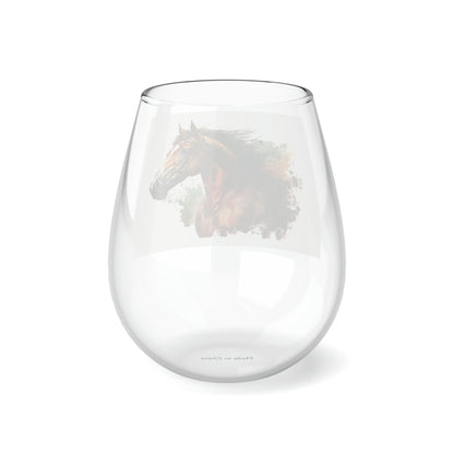 Stemless Wine Glass, 11.75oz- Horse