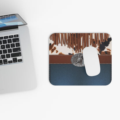 Mouse Pad - Denim Cowprint Belt Buckle