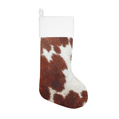 Holiday Stocking- Brown Cowhide Print