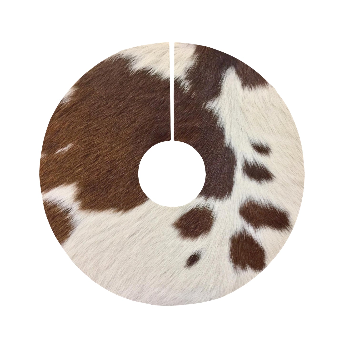 Round Tree Skirt- Brown Cowhide Print