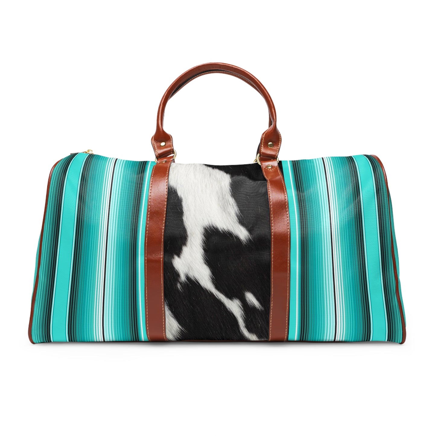 Waterproof Travel Bag Printed Cowprint and Blue