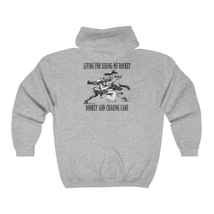 Rocket Donkey/Can Chasing Full Zip Hooded Sweatshirt