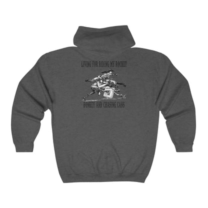 Rocket Donkey/Can Chasing Full Zip Hooded Sweatshirt