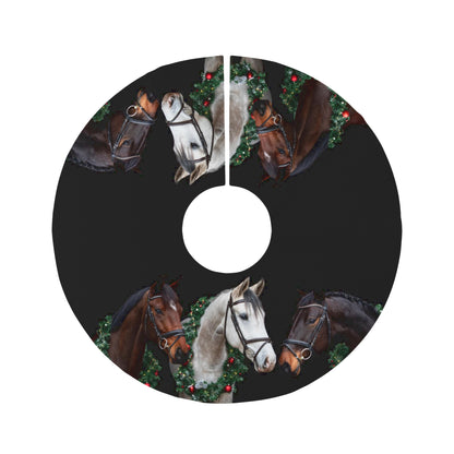 Round Tree Skirt- Christmas Horses