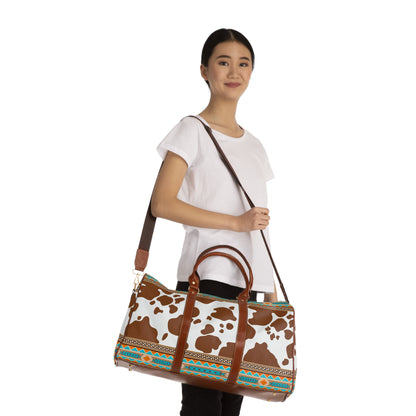 Waterproof Travel Bag- Cowprint Western