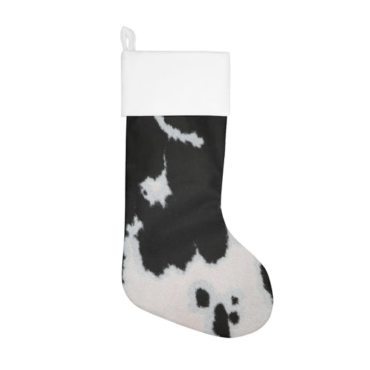 Holiday Stocking- Cowhide Print Black