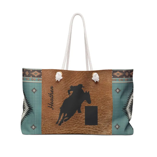 🐎 Barrel Racer Leather Weekender Tote: Saddle Up for Stylish Getaways! 🌵