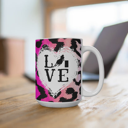 Mug 15oz- Barrel Racer Love on Pink