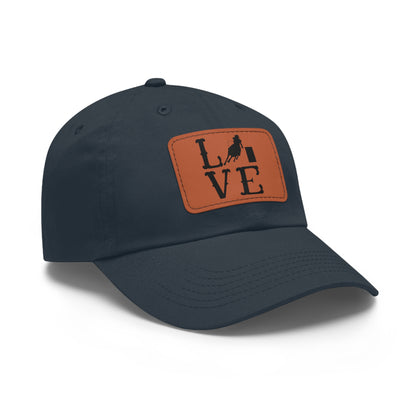 Hat with Leather Patch - I love Barrel Racing