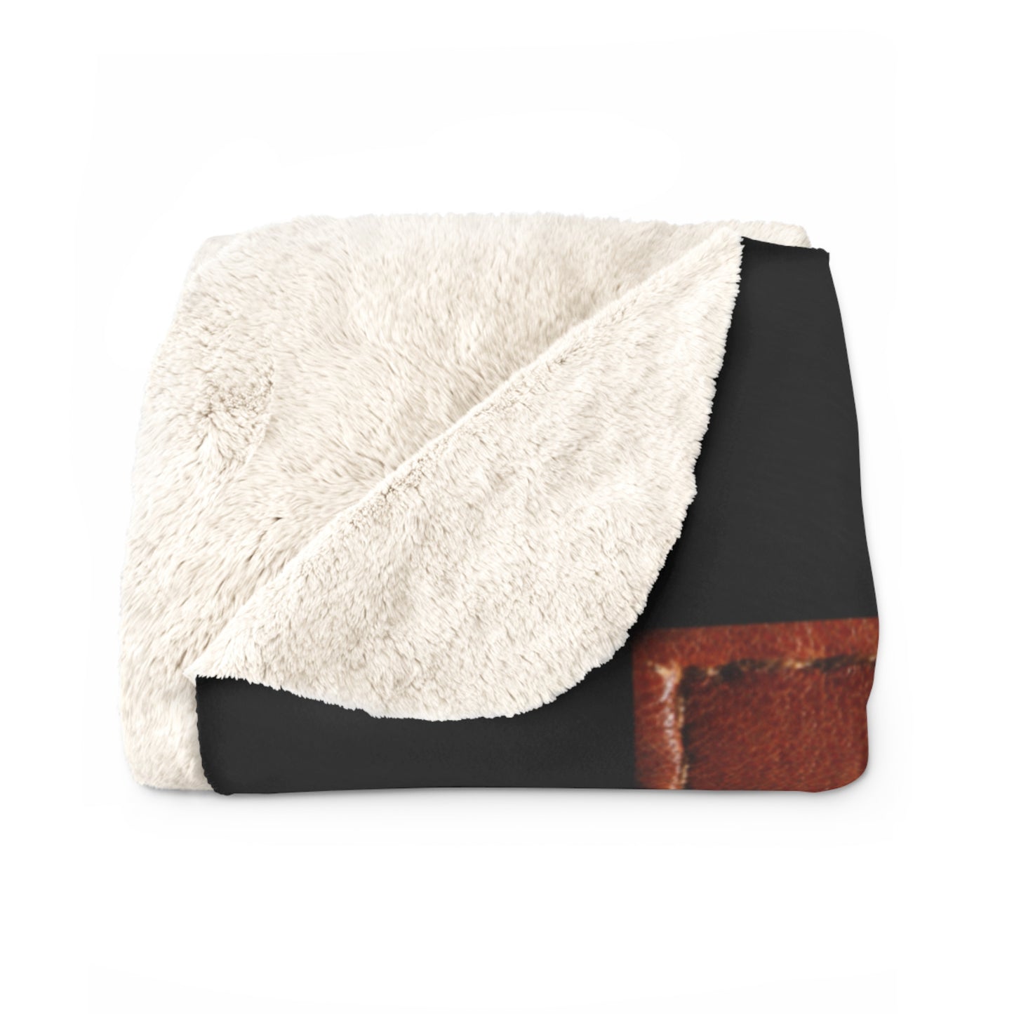 Sherpa Fleece Blanket- Leather Patch Print